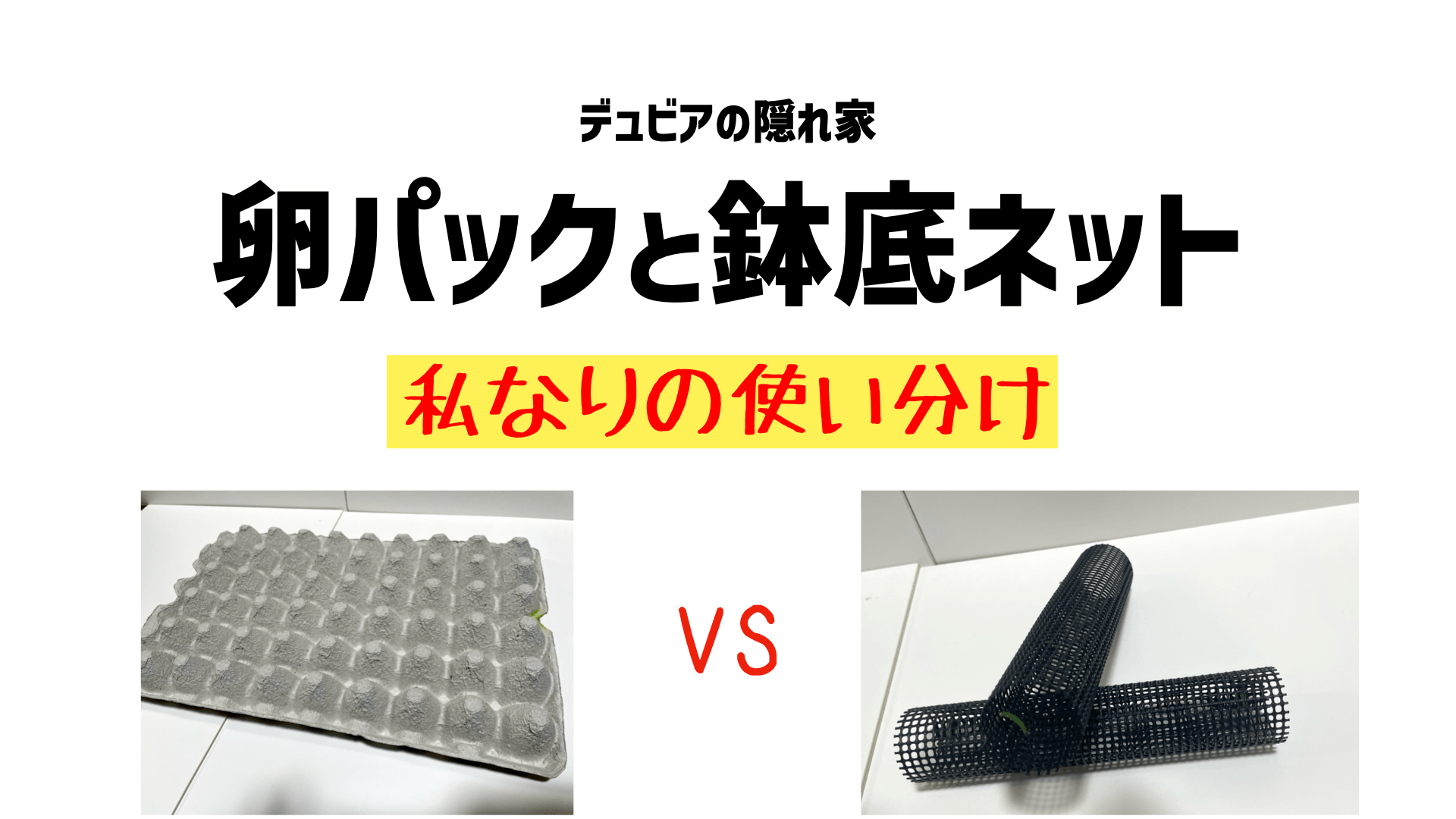 卵パックと鉢底ネット