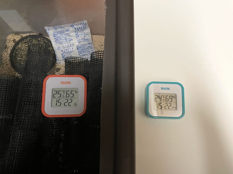 検証開始から80分後の湿度